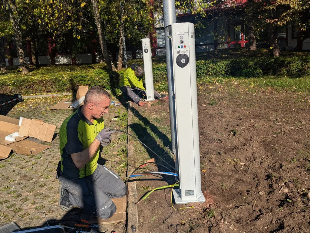 Detailansicht einer Wallbox-Installation